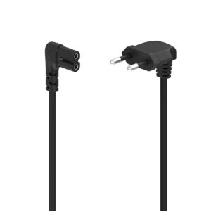 Hama power cable angled euro plug black