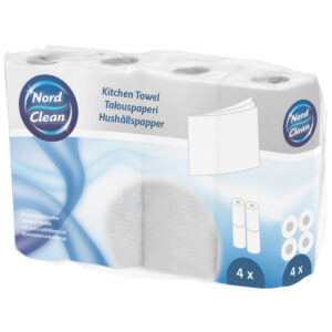 Nord clean tørkerull hvit 4 ruller