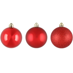 WINTERIA JULETRE KULE 6 CM 9PK RØD