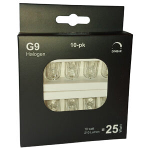 Lyspære g9 halogen 18w (25w) 10 pakning