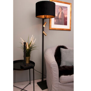 Havana gulvlampe sort/messing med to lys