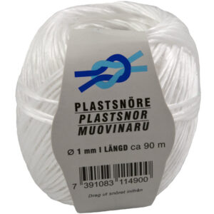 Poly plastsnøre 1,0mm90m  hvit     c68
