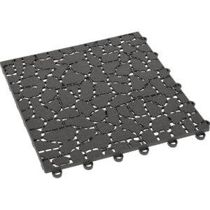 GULVFLIS PLAST 4PK 285 X 285 MM MØRKEGRÅ