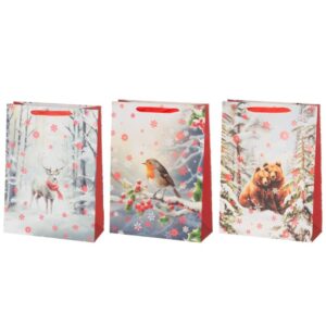 Winteria gavepose vinter i skog 31x42x12