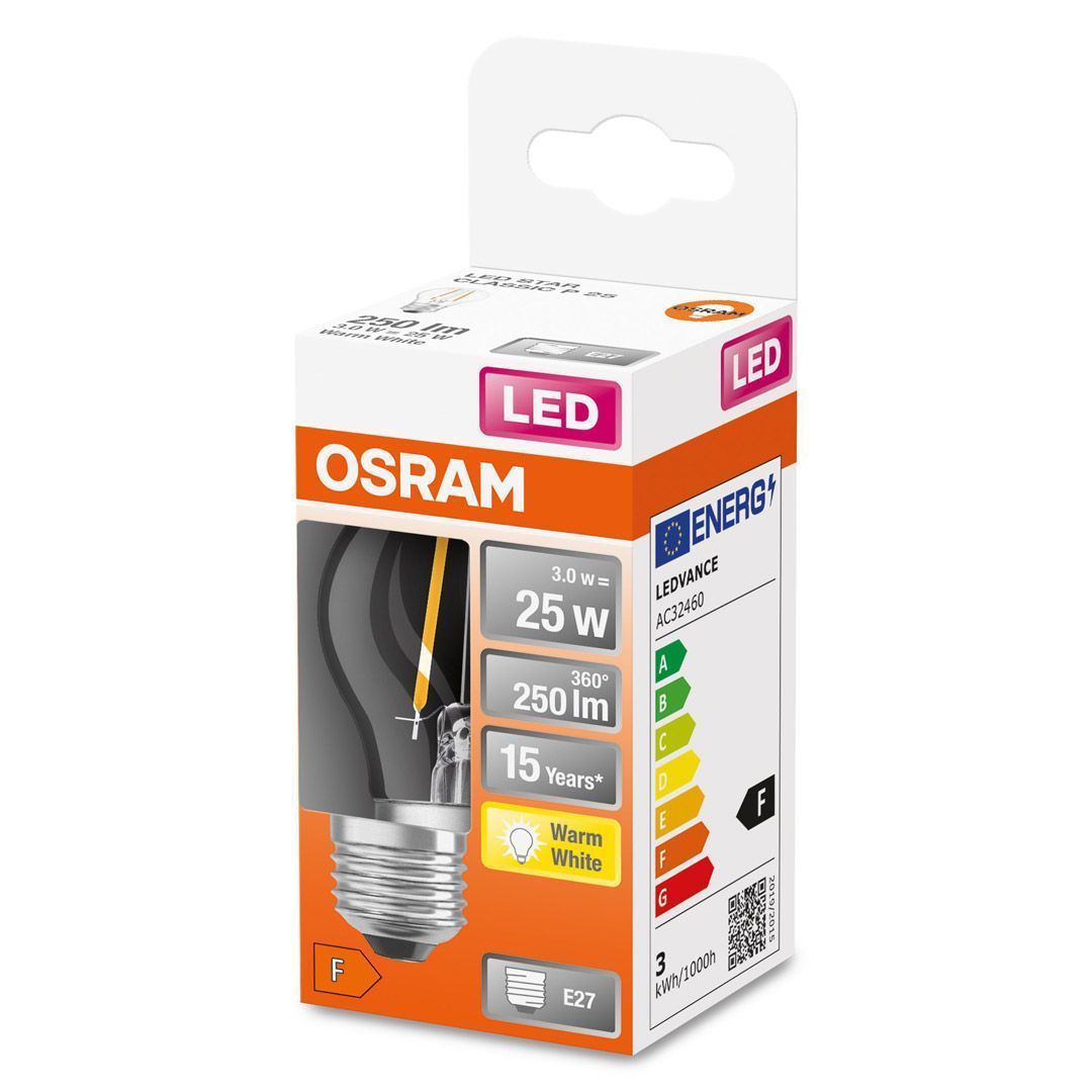 Osram led pære klot (25) e27 klar 827