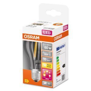 Osram led pære norm (60) e27 klar dim3xd