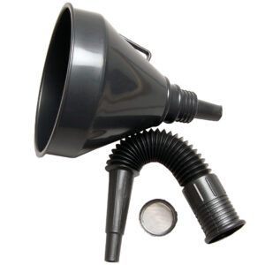 Trakt med sil og avtagbar fleksibel tut