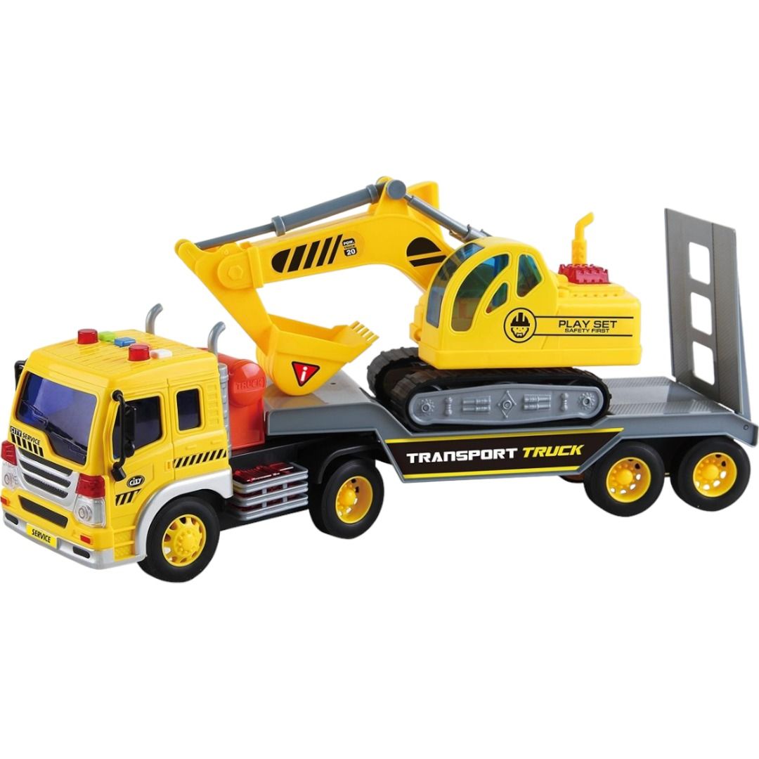 Wenyi lastebil m/gravemaskin lys og lyd