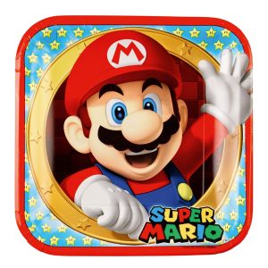 Papir tallerken super mario 22,8 cm 8-p