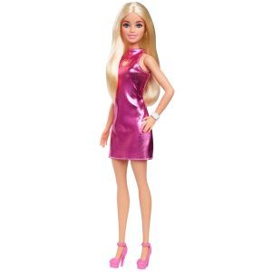 Barbie fashionista doll pink dress heart