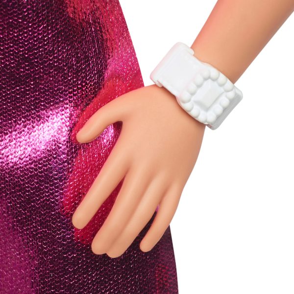 Barbie fashionista doll pink dress heart - Bilde 5