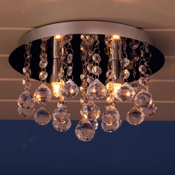 Janus taklampe 25cm krystall og krom - Bilde 2