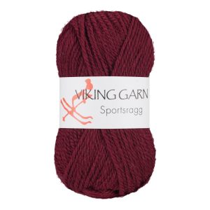 Garn viking sportsragg 555 mørk vinrød