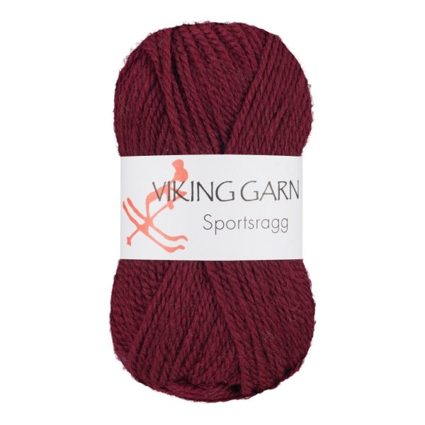 Garn viking sportsragg 555 mørk vinrød