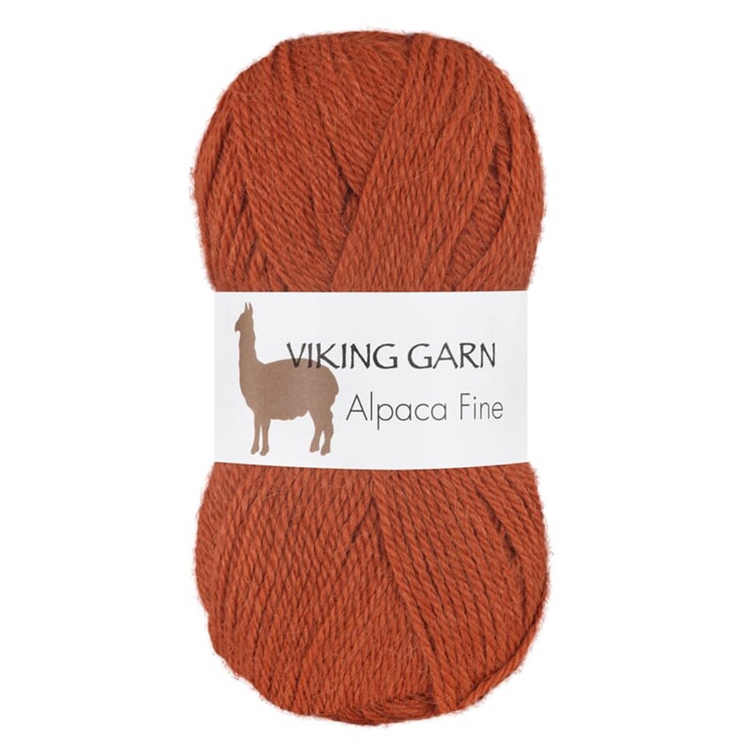 Garn viking alpaca fine 654 brent oransj