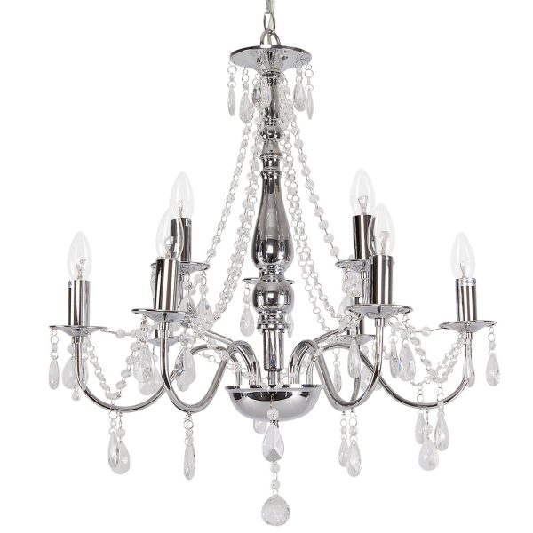 Varese takkrone 9arm glass og krom