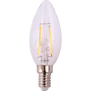 Filament ledpære mignon 2w klar e14