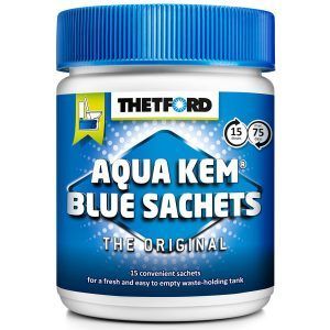 Aqua kem sanitærvæske blue sachets 15 ta