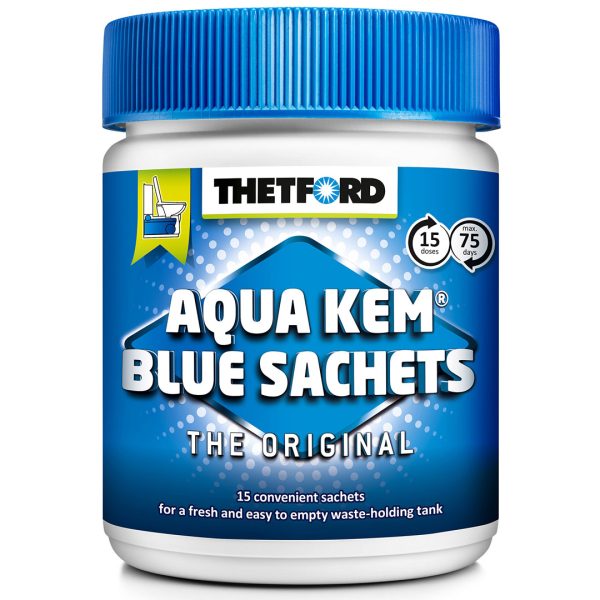 Aqua kem sanitærvæske blue sachets 15 ta