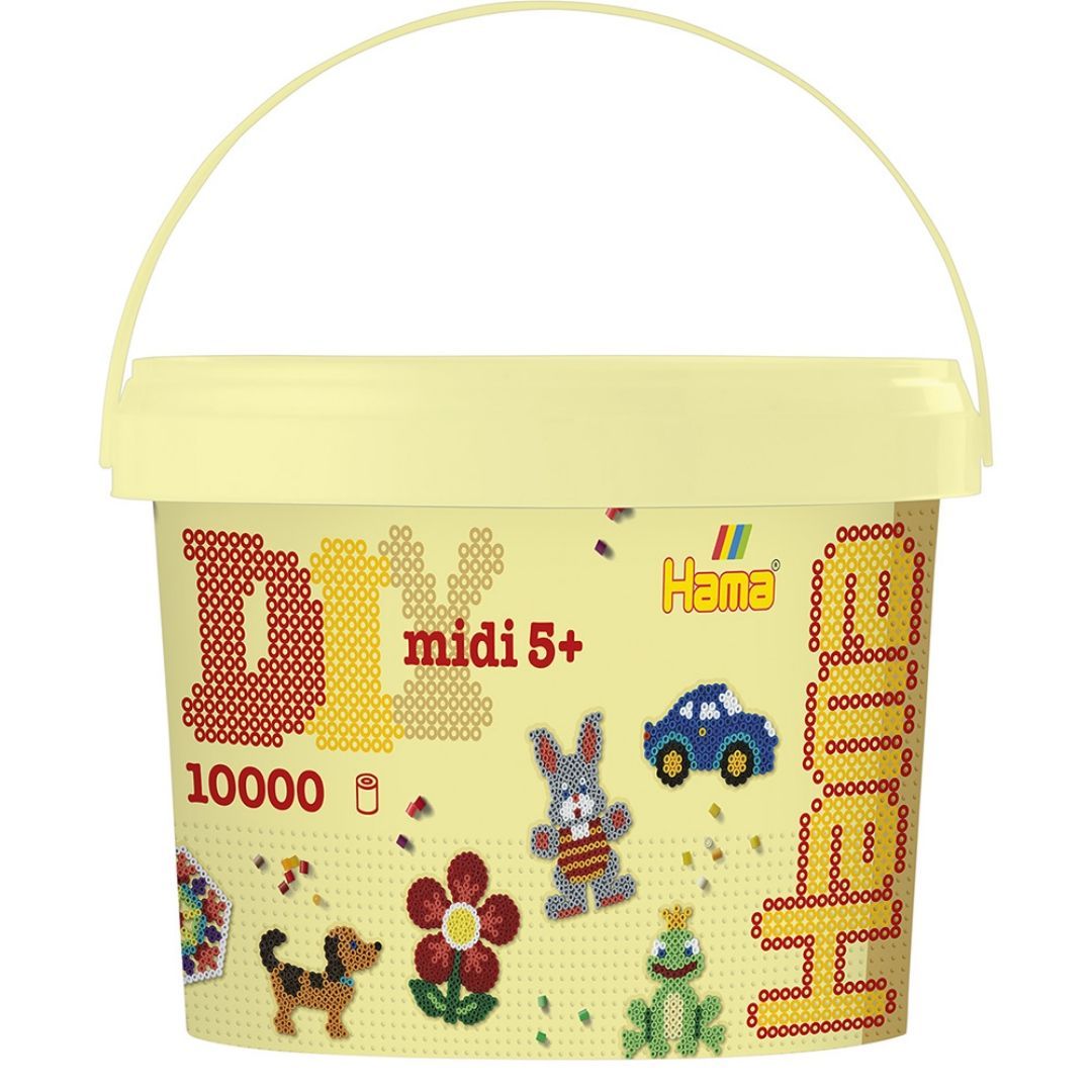 Hama midi beads 10.000 pcs in bucket mix