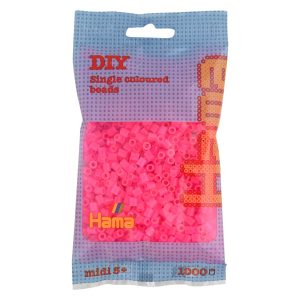 Hama midi perler 1000 pcs neon fuchia