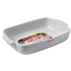 Pyrex signatur ildfast form hvit 35x25 c