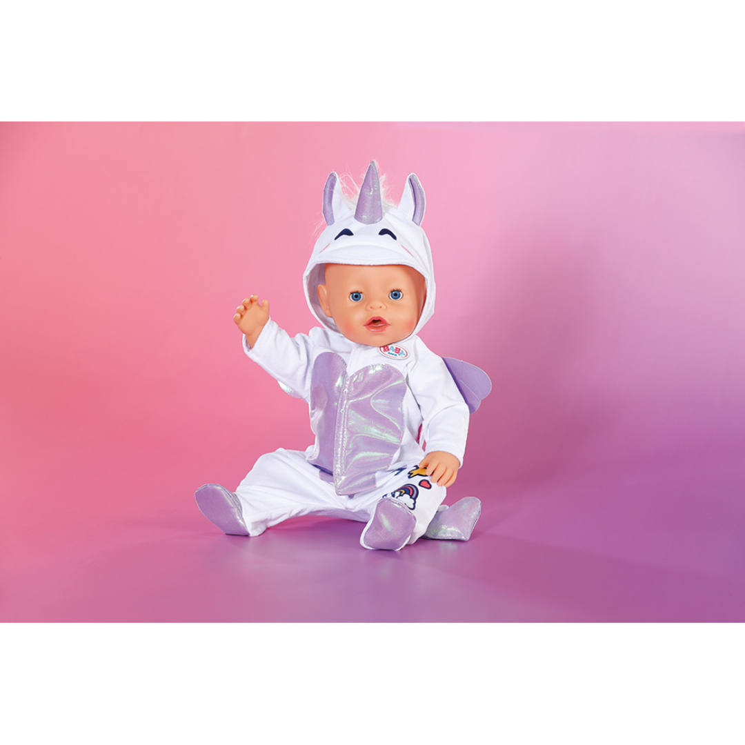 Baby born dukkeklær unicorn onesie 43cm - Bilde 3