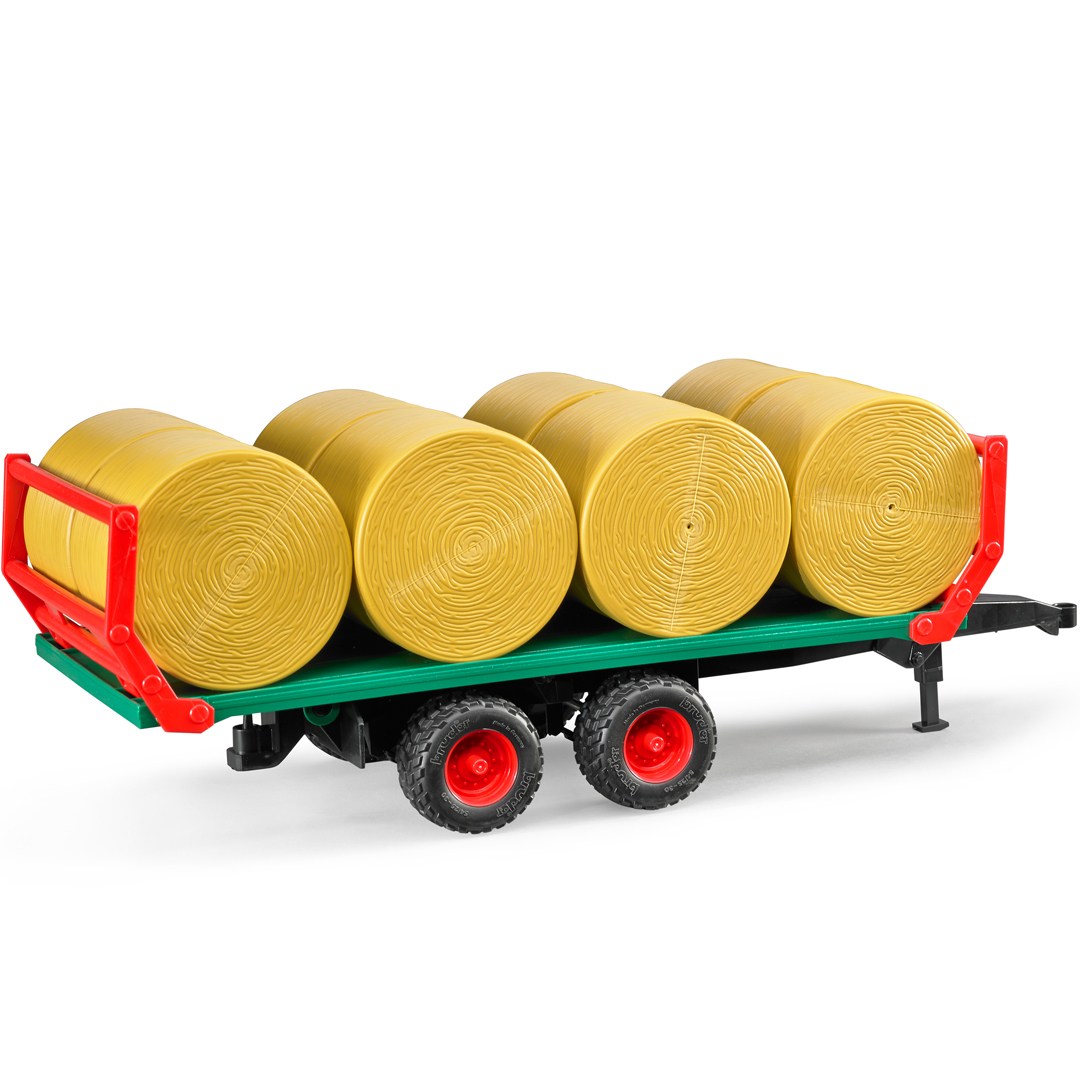 Bruder tilhenger med 8 rundballer