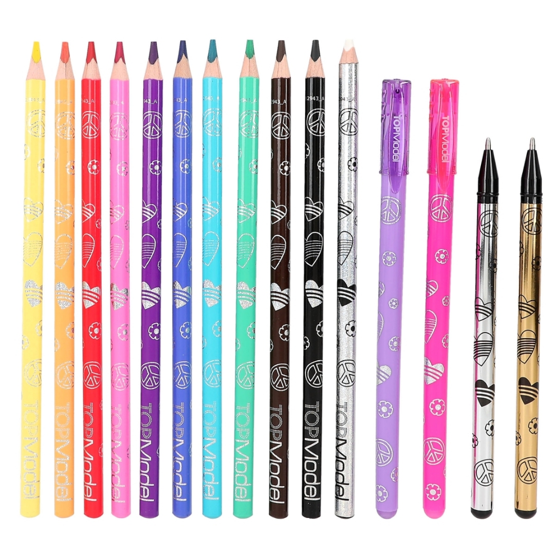 Topmodel designbok med fargeblyanter - Bilde 3