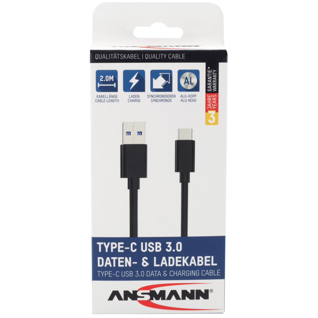 Ansmann kabel usb til usb c 1,2m - Bilde 2