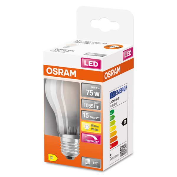 Osram led pære norm (75) e27 matt dim 82 - Bilde 2