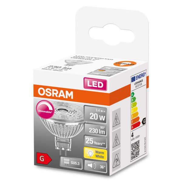 Osram led pære mr16 (20) gu5.3 dim 36gr - Bilde 2