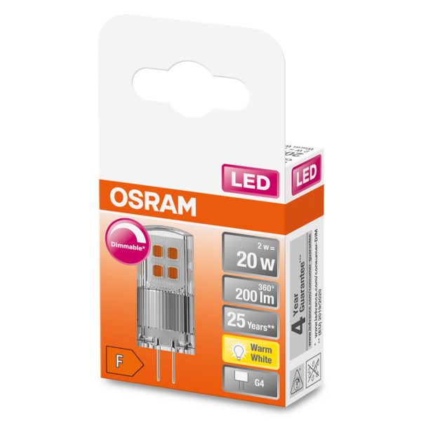 Osram led pære pin (20) g4 klar dim 827 - Bilde 2