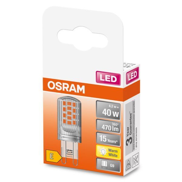 Osram led pære pin (40) g9 klar 827 - Bilde 2