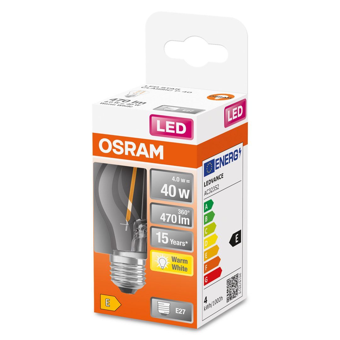Osram led pære klot (40) e27 klar 827 - Bilde 2