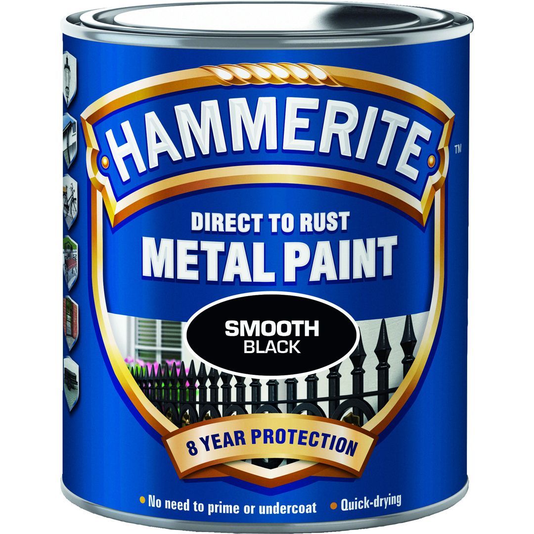 Hammerite glatt finish svart 250ml