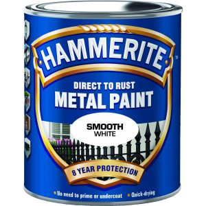 Hammerite glatt finish hvit 250 ml