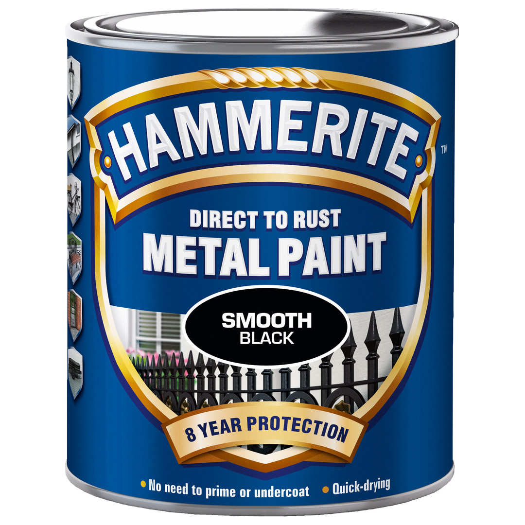 Hammerite glatt finish svart 750ml