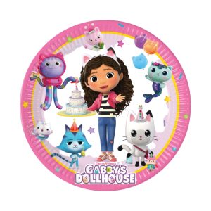 Papir asjett gabbys dollhouse 8-p