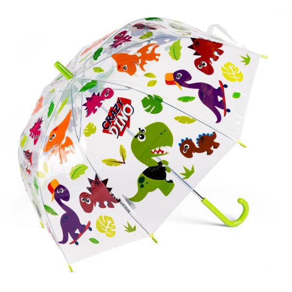Dino dome paraply 70cmtrans ø70cm 8 ribs