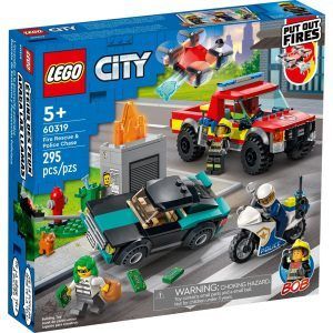Lego politijakt- og brannslukkingssett