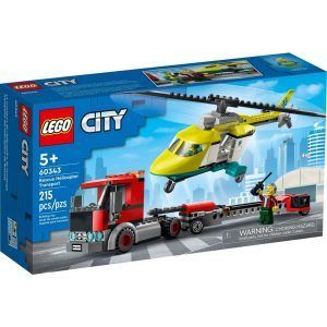 Lego trailer med redningshelikopter