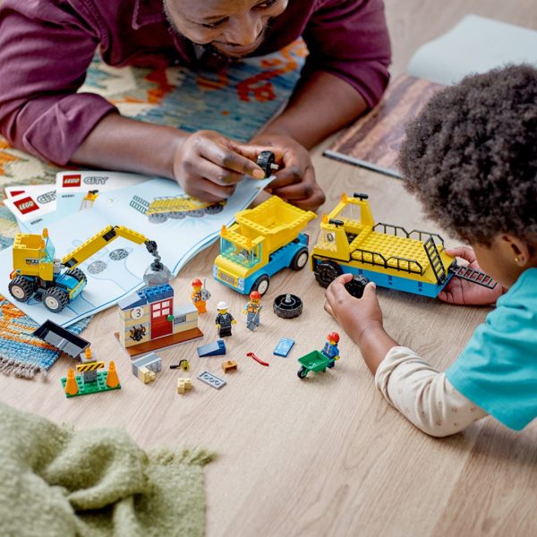 Lego anleggsmaskiner og kran med rivning - Bilde 3