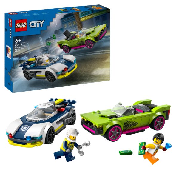 Lego politibil på muskelbil-jakt - Bilde 4