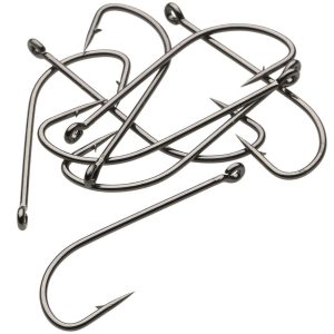 Kinetic long shank single hook #1 black