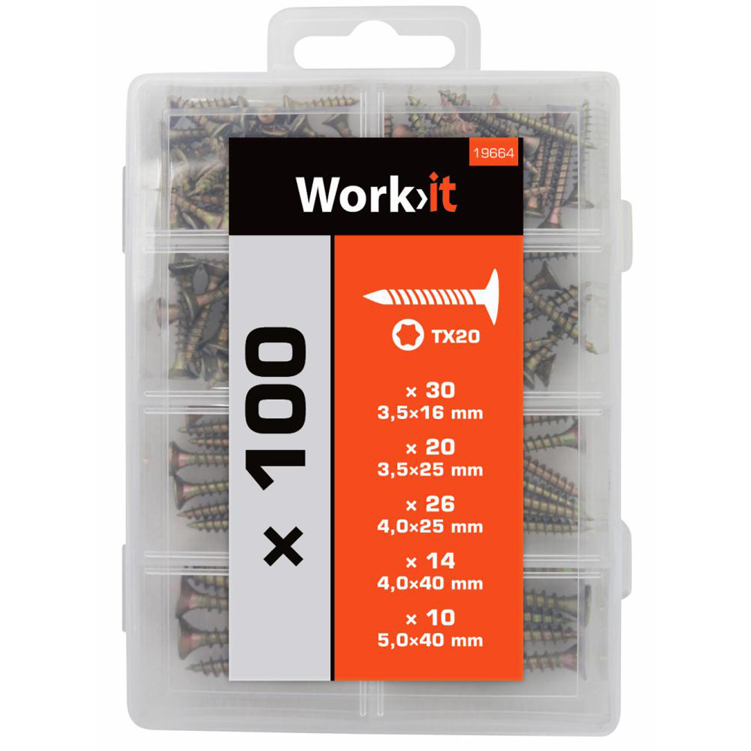 Work it sponplateskruesortiment gulkroma - Bilde 2