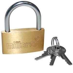 Millarco hengelås messing 40 mm kampanje