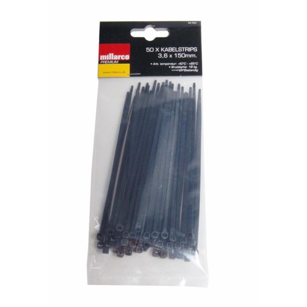 Millarco kabelstrips 3,6x150 mm 50 stk. - Bilde 2
