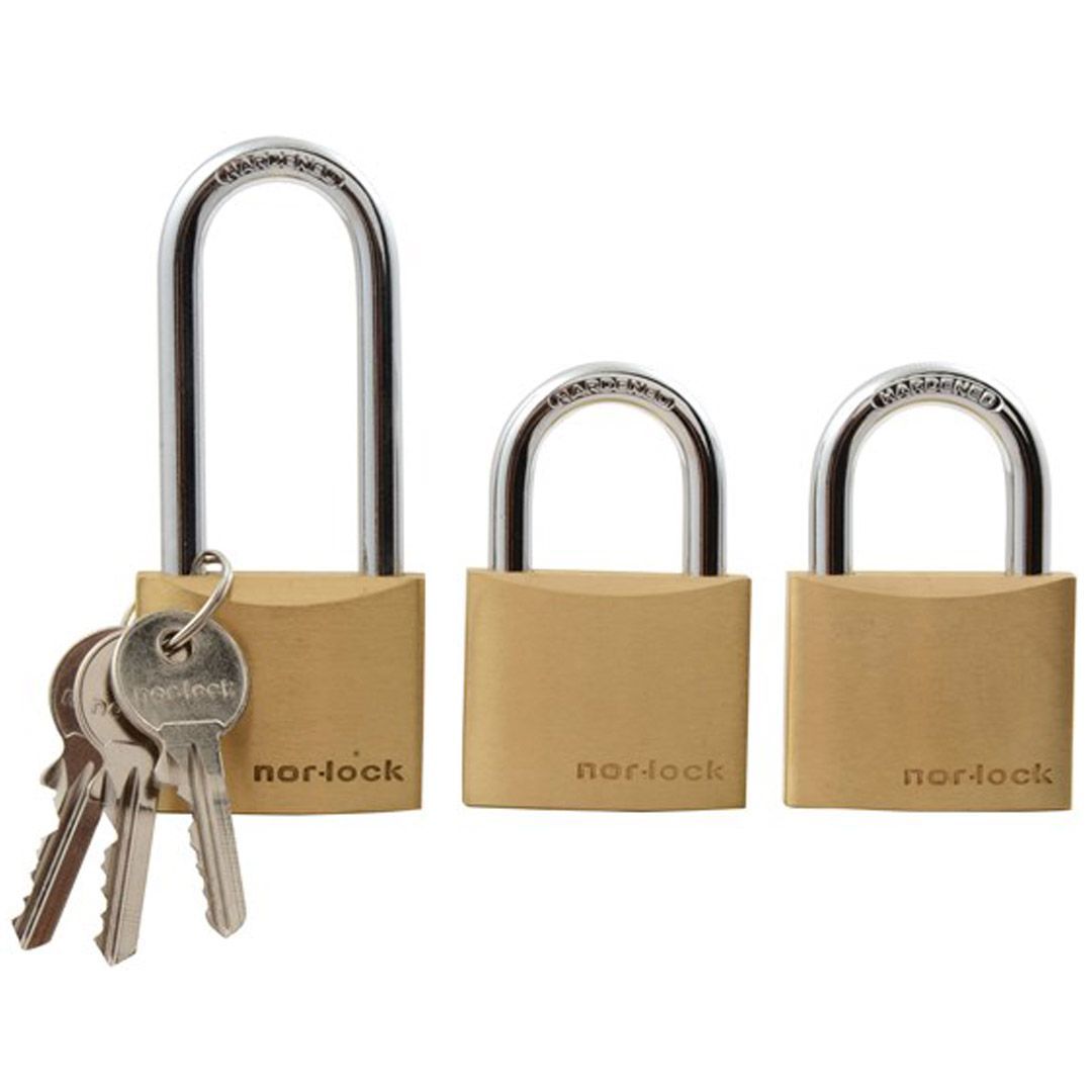 Hengelås sett 3 stk 40mm nor- lock