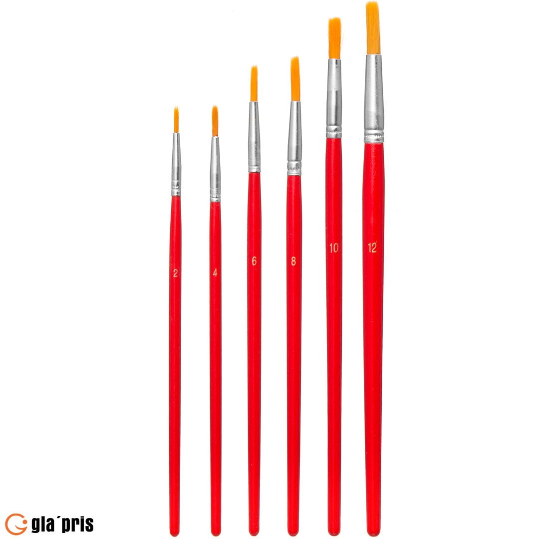 Kapel pensel sett med 6 stk